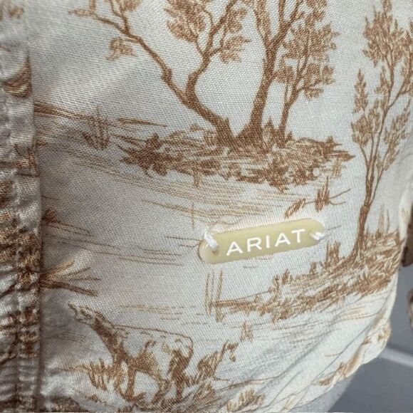 Ariat Clarion Blouse Lightweight Viscose Toile Western Print Ruffles Size XS - Picture 4 of 16